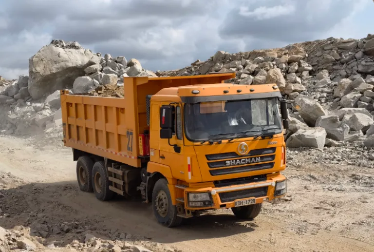 Shacman dump truck operating on Ghana roads