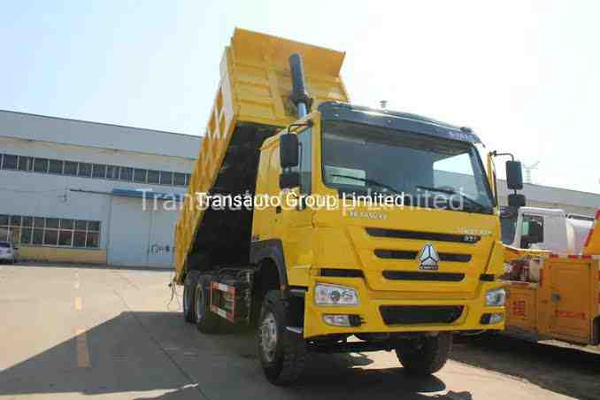 Used Chinese dump truck ready for export from China to Tanzania, HOWO 371 6x4