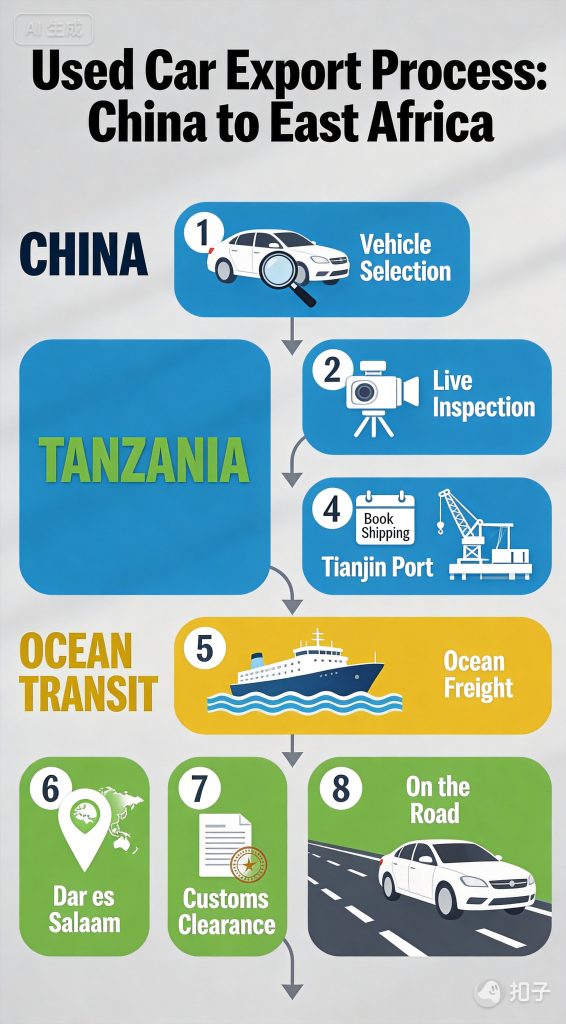 Step by step import process used truck from China to Tanzania