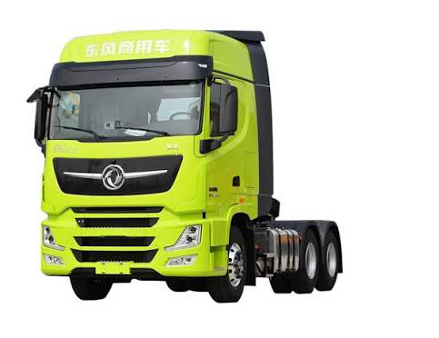 Dongfeng truck front grille with the iconic double-fish logo on a used export model
